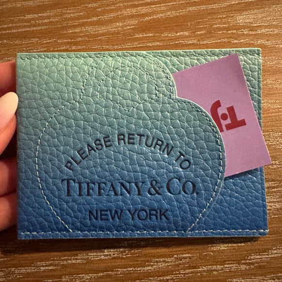 Tiffany & Co. Handbags - Tiffany & Co. Teal Leather Ombré Card Holder/Wallet